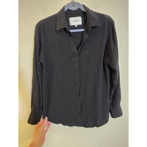 Pistola Sz Small Rayon Blk long-sleeve button-down embroidered star details Top